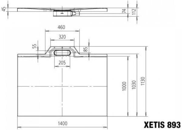 Kaldewei Xetis 893-1 Rechteckduschwanne 100 x 140