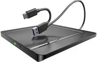Xlyne Externer DVD-Brenner USB-A/USB-C slim USB 2.0 Schwarz (570502)