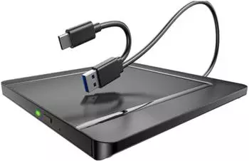 xlyne Externer DVD-Brenner Slim USB-A/USB-C, USB 2.0, schwarz (570502)