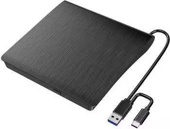 xlyne Externer DVD-Brenner USB-A/USB-C, schwarz (570501)