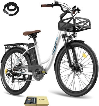 Fafrees Elektrofahrrad 26 Zoll 36 V 20,3 Ah 730,8 Wh E-Bike 7 Gang, Weiß
