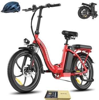 Fafrees 20 Zoll E-Bike 36 V 20 Ah 720 Wh Pedelec 7 Gang, Rot