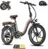 Fafrees E-Bike Klappräder 36 V 22,5 Ah 810 Wh 20 Zoll 7 Gang, Grau