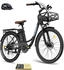 Fafrees E-Bike 26 Zoll 36 V 20,3 Ah 730,8 Wh Citybike 7 Gang, Schwarz