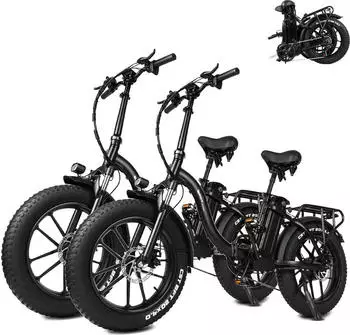 LINGDA Elektro Klapprad 20 Zoll 48 V 18 Ah Fat Tire schwarz