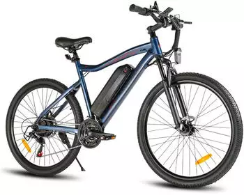 SMART AI E Bike mit USB-Slot 26" ,21-Gang Pro -Mountainbike Reichweite Max 90km Cityr&auml;der City Blau