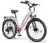SMART AI ESKUTE C100 Plus 13AH ，26 Zoll E-Cityrad 250W HeckMotor is zu 100km LCD-Display，E-CityBike Für Damen und Herren Pink