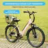 SMART AI ESKUTE C100 Plus 13AH ，26 Zoll E-Cityrad 250W HeckMotor is zu 100km LCD-Display，E-CityBike Für Damen und Herren Pink