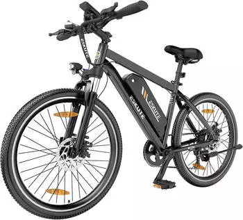 SMART AI Herren Damen E-Mountainbike 27.5 Zoll E-Cityrad 10.4Ah Abnehmbarer Lithium-Akku Heckmotor 50 Nm Drehmoment EU-Konform Schwarz