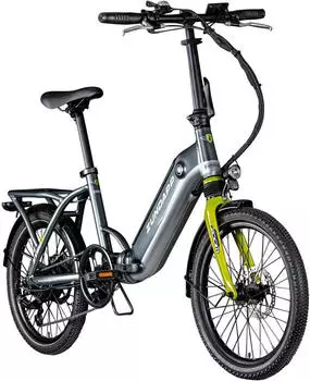 Z&uuml;ndapp ZT20R Elektro-Klapprad 20 Zoll grau gr&uuml;n