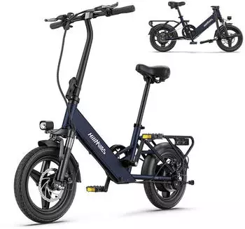 SMART AI E-RIDES Klappr&auml;der 14Zoll 250W 25km/h 65 km Reichweite 10,4Ah AKKU Klappbar City & E-Hollandr&auml;der Blau