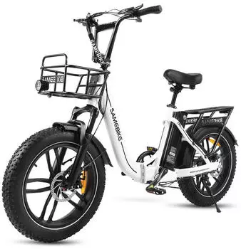 SMART AI E Bike Herren -Ebike mit 48V 13Ah Batterie E Bike 20 * 4.0 Zoll 7-Gang Getriebe mit LCD-Display E Bike 250W Motor wei&szlig;