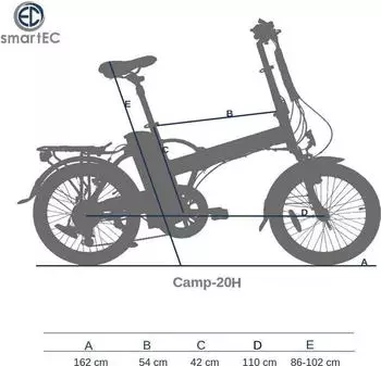 Smartec Camp-20H Elektro-Klapprad 20 Zoll schwarz – Smartec Camp-20H Elektro-Klapprad 20 Zoll schwarz für urbane Mobilität und flexible Transportlösungen