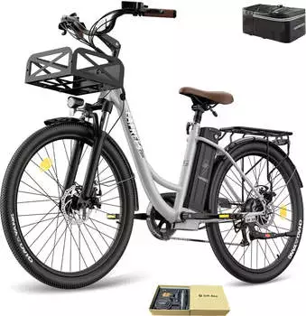 Fafrees E-Bike 26 Zoll MTB 36 V 20,3 Ah 730,8 Wh Mountainbike 7 Gang, Grau