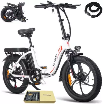 Fafrees E-bike klapprad 36 V 16 Ah 576 Wh 20 zoll 7 Gang, Weiss