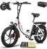 Fafrees E-bike klapprad 20 zoll 36 V 16 Ah 576 Wh Pedelec 7 Gang, Weiß