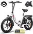 Fafrees E-bike klapprad 20 Zoll 36 V 16 Ah 576 Wh Citybike 7 Gang, Weiß