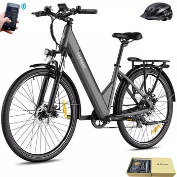 Fafrees City Elektrofahrrad 36 V 14,5 Ah 522 Wh 27,5 Zoll 7 Gang Grau