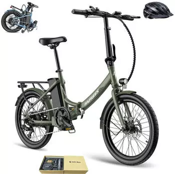 Fafrees E-Bike klapprad 20 Zoll Pedelec 7 Gang, Gr&uuml;n