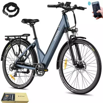 Fafrees City E-Bike 36 V 14,5 Ah 522 Wh 27,5 Zoll 7 Gang, Blau