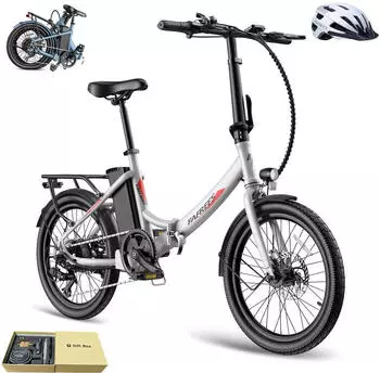 Fafrees E-Bike klapprad 20 Zoll Pedelec 7 Gang, Weiß