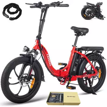 Fafrees E-bike klapprad 20 Zoll 36 V 16 Ah 576 Wh Citybike 7 Gang, Rot
