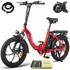 Fafrees E-bike klapprad 20 Zoll 36 V 16 Ah 576 Wh Citybike 7 Gang, Rot