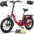 Fafrees E-bike klapprad 20 zoll 36 V 16 Ah 576 Wh Pedelec 7 Gang, Rot