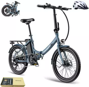 Fafrees E-Bike klapprad 20 Zoll Pedelec 7 Gang, Blau