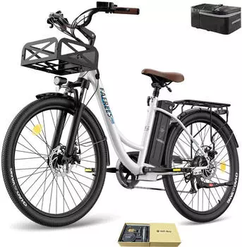 Fafrees E-Bike 26 Zoll MTB 36 V 20,3 Ah 730,8 Wh Mountainbike 7 Gang, Wei&szlig;