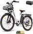 Fafrees E-Bike 26 Zoll MTB 36 V 20,3 Ah 730,8 Wh Mountainbike 7 Gang, Weiß
