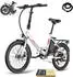 Fafrees Elektrofahrrad 20 zoll Pedelec klapprad 7 Gang, Weiß