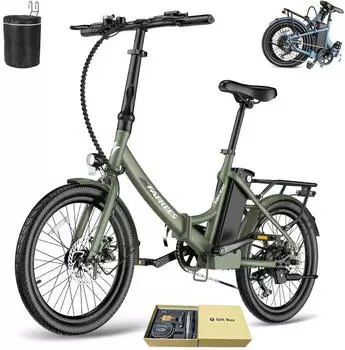 Fafrees E-Bike 20 Zoll 36 V 16,75 Ah 603 Wh Pedelec Klapprad 7 Gang, Gr&uuml;n
