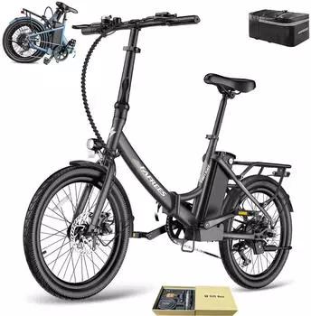 Fafrees 20 Zoll E-Bike 36 V 16,75 Ah 603 Wh Pedelec klapprad 7 Gang, Schwarz