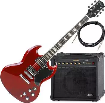 Rocktile Pro S-Red E-Gitarre Heritage Cherry, Anfänger-Set mit Verstärker (00105049)