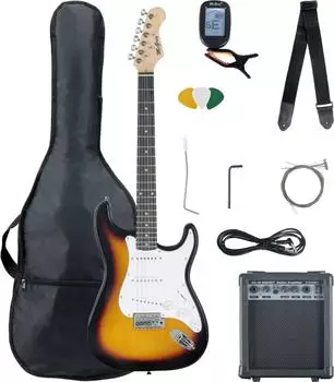 McGrey Rockit ST Stratocaster Komplettset, Sunburst, 10W Verst&auml;rker (00041432)