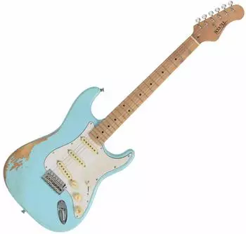 Rocktile Vinstage ST-RMGN E-Gitarre Relic, Esche, Roasted Maple, Bright Sky Blue (00079906)