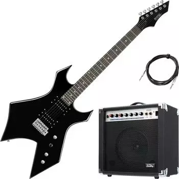 Rocktile Warhead E-Gitarre Set mit Combo-Verstärker & Instrumentenkabel 3m (00105026)