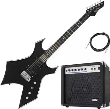 Rocktile Warhead E-Gitarre Set mit Combo-Verstärker und Kabel, Linde (00104994)