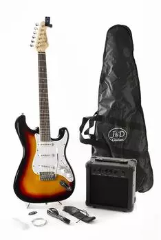 Jack & Danny ST Rock E-Gitarren Einsteiger-Set, Sunburst (GIT0015568-000)