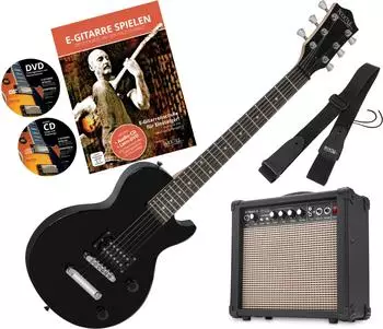 Rocktile L-50B Junior E-Gitarre Set 3/4, Single Cut, schwarz (00038968)