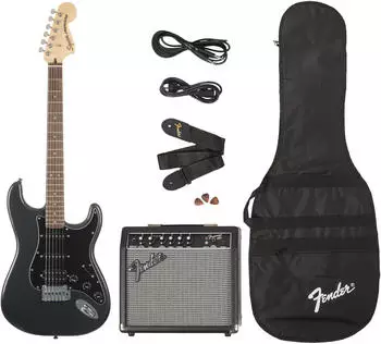 Squier Affinity Series Stratocaster HSS Pack LRL CFM Charcoal Frost Metalli
