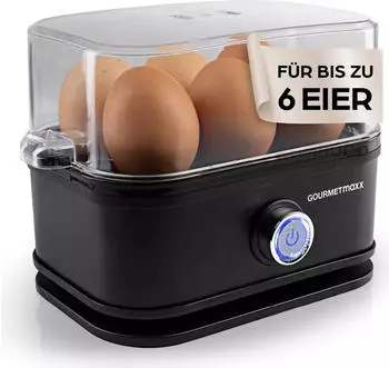 GOURMETmaxx Eierkocher f&uuml;r 6 Eier 400W schwarz - 15656