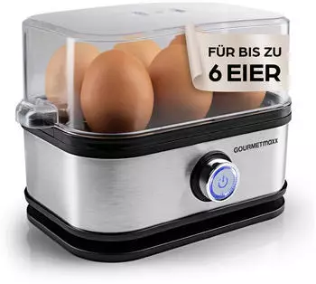 GOURMETmaxx Eierkocher f&uuml;r 6 Eier 400W Edelstahl 15655
