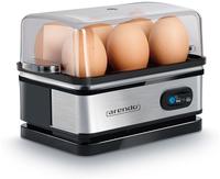 Arendo Eierkocher 6-fach, 400 W, Edelstahl, Warmhaltefunktion, H&auml;rtegrad