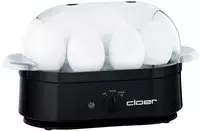 Cloer Eierkocher 6080, bis 6 Eier, 350 Watt, schwarz
