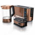 Arendo Frühstücks-Set 3-teilig inkl.Wasserkocher und Toaster in Kupfer-Optik