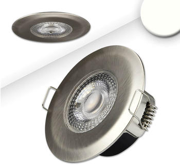 ISOLED LED Einbaustrahler PC68 IP44, brushed, 5W, 38°, neutralweiß, 3 Stufen dimmbar