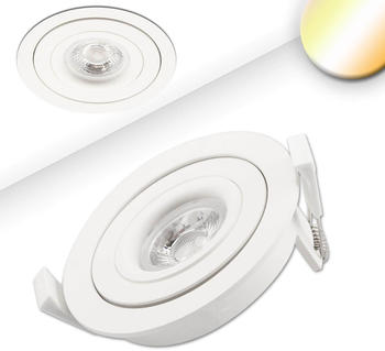 ISOLED LED Einbaustrahler SUNSET mit variabler Tiefe, weiß, 9W, 45°, 2000-2800K, Dimm-to-warm
