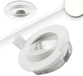 ISOLED LED Einbaustrahler asymmetrisch COB, weiß, 8W, 50°, IP44, rund, neutralweiß, dimmbar